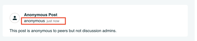 A screenshot of a learner viewing an anonymous discussion forum message
